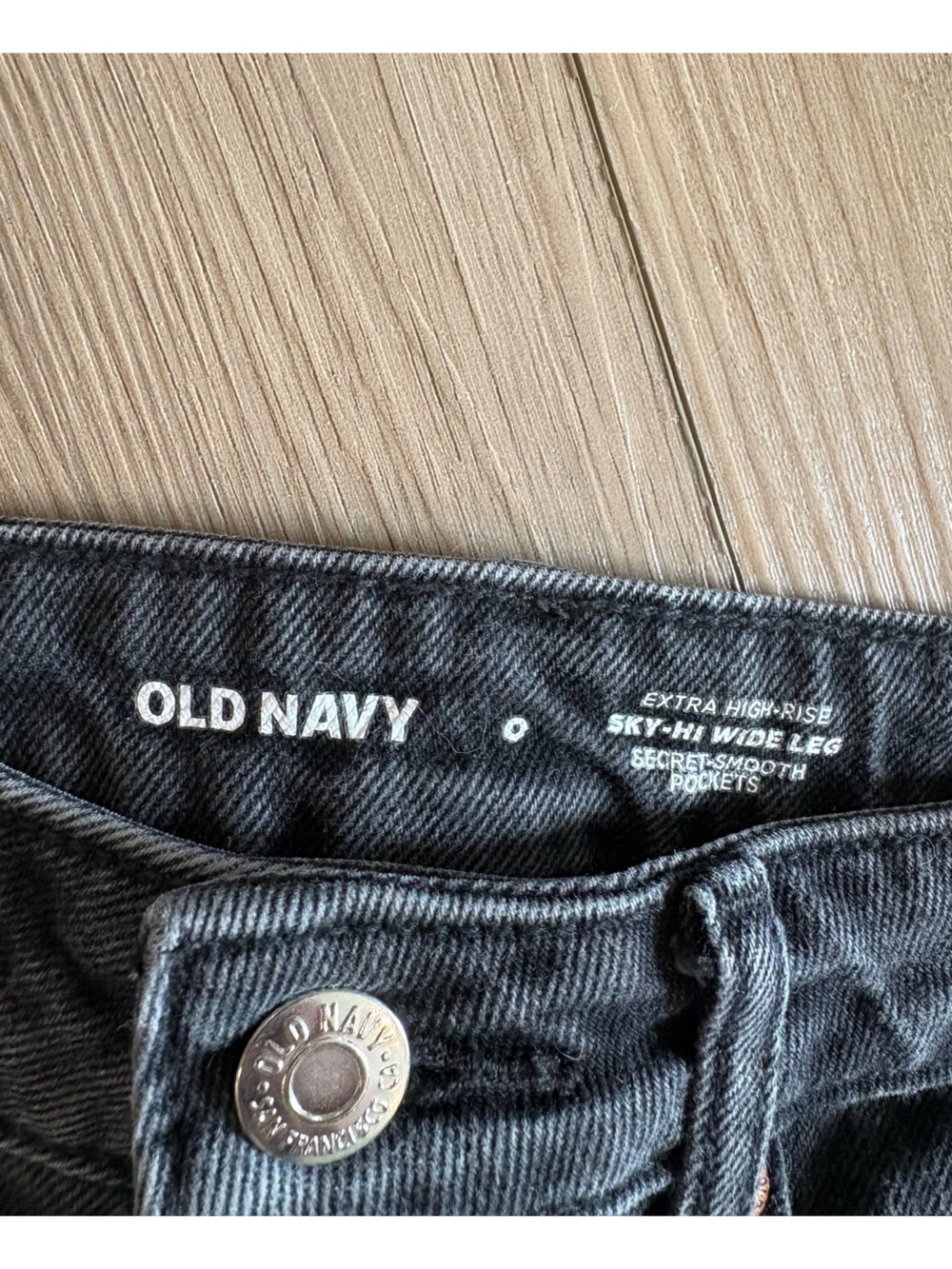 Old Navy Charcoal Gray Extra High-Rise Sky-Hi Wide Leg Jeans